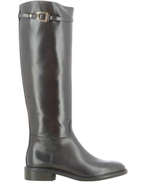 Julie Dee Schoenen ,Bruin ,Mw 074 Hoge Laarzen - Grijs