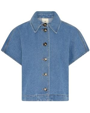 Heartmade Overhemden ,Blauw ,Denim Denim Shirts