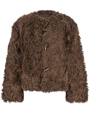 Plain Jj25072 Fur Jacket - Bruin