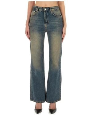 Moschino Jeans ,Blauw ,Denim Vintage Wash Straight Leg Jeans
