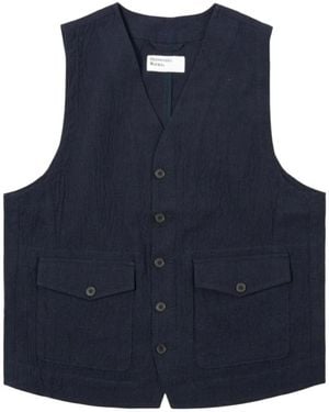 Universal Works Field Waistcoat - Blauw