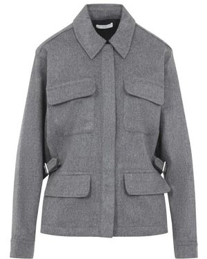 Co. Jassen ,Grijs ,Wol Workwear Shirt Jacket