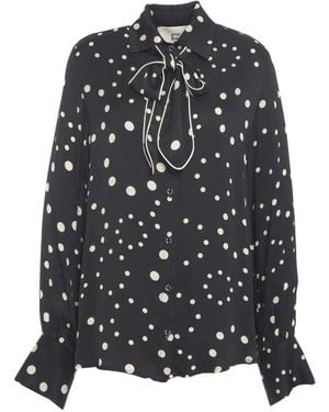 5 PROGRESS 15004 Pois Bluse - Schwarz