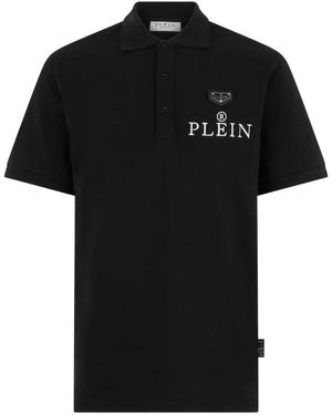 Philipp Plein Tops ,Zwart ,Katoen Polo T-Shirt Plein R