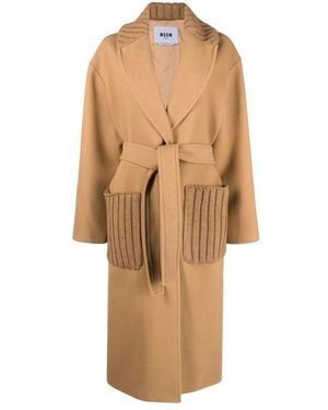 MSGM Jassen ,Bruin ,Wol Geknoopte Jas - Naturel