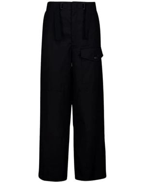 AURALEE Wool Herringbone Cargo Pants - Schwarz