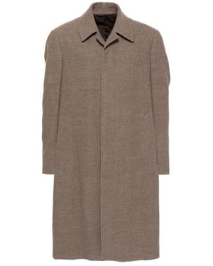 Caruso Single-Breasted Coats - Brown