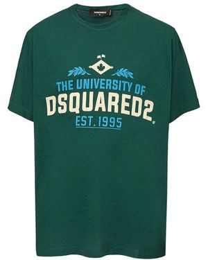 DSquared² Cotton Overfit T-Shirt - Grün