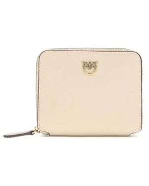 Pinko Accessoires ,Leer Kalfsleer Bos Taurus Portemonnee - Naturel