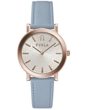 Furla Accessoires ,Blauw ,Leer Leren Horloge - Metallic