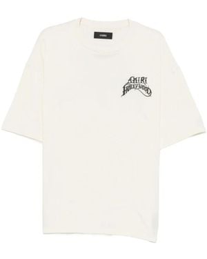 Amiri Tops ,Katoen Hollywood Lightweight Jersey Skate Tee - Wit