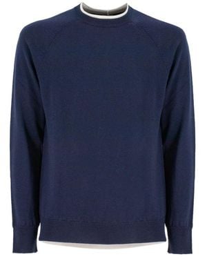 Eleventy Round-Neck Knitwear - Blue