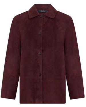 Max Mara Suède Jas - Paars