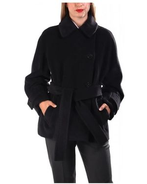 Marella Belted Coats - Negro
