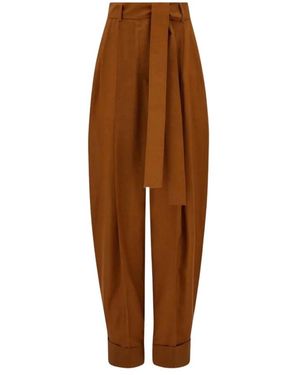 Ferragamo Barrel Leg Trouser - Bruin