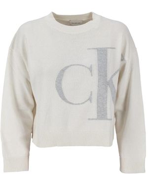 Calvin Klein Round-Neck Knitwear - Gris