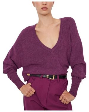 Bad Habits V-Neck Knitwear - Violet
