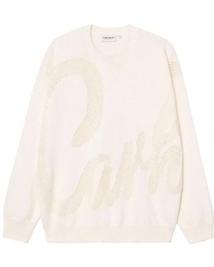 Carhartt Beiger Baumwollpullover Mit Rippdetails - Natur