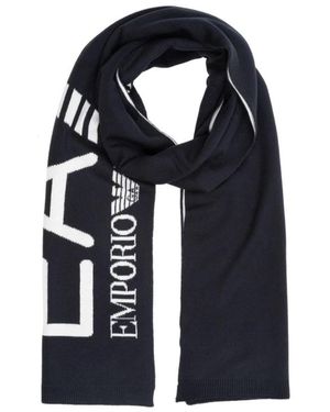 EA7 Sciarpa con logo - Blu