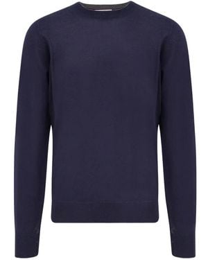 Brunello Cucinelli Round-Neck Knitwear - Blue