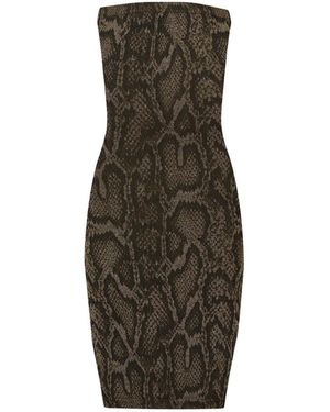 Wolford Kleedjes ,Groen ,Wol Snakeskin Jacquard Jurk - Bruin