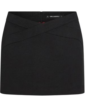 KARL LAGERFELD Rokken ,Zwart ,Leer Kl Studio Mini Skort