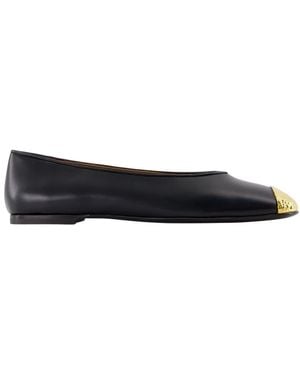 Giuseppe Zanotti Zwarte Leren Ballerina