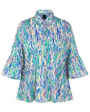 Marc Cain Bluse Mit Pailletten-Print - Blau