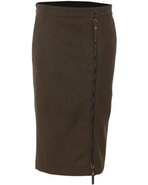 Pinko Midirock Aus Kunstleder Mit Asymmetrischem Reißverschluss - Braun