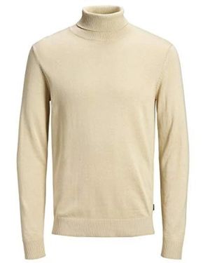 Jack & Jones Beige Cotton Jumper - Natural
