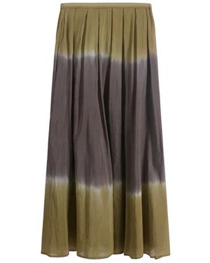 Roberto Collina Plissé Midi Rok - Groen