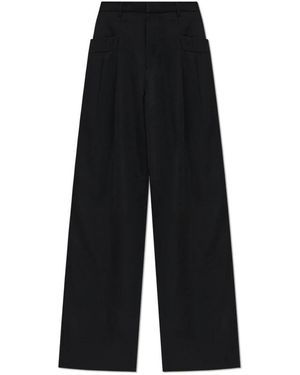 R13 Broeken ,Zwart ,Wol Wollen Broek Met Plooien