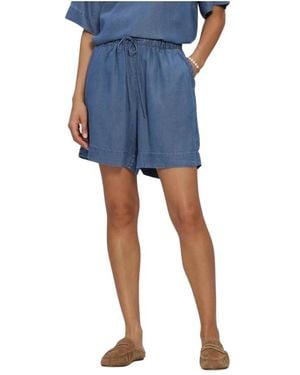 SELECTED Broeken Slfjanna Mw Elastic String Shorts - Blauw