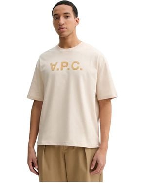 A.P.C. Tops ,Katoen Loose-Fit Vpc T-Shirt - Naturel