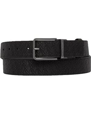 ARMANI EXCHANGE Accessoires ,Zwart ,Leer Omkeerbare Riem Van Kunstleer