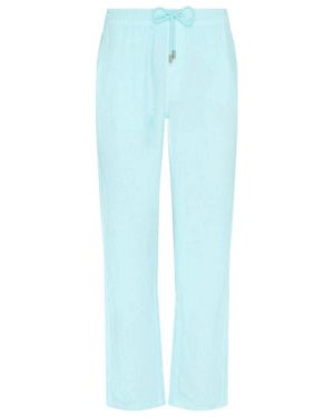 Vilebrequin Linnen Comfort Broek Effen - Blauw