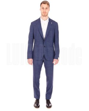 Luigi Bianchi Single Breasted Suits - Blue