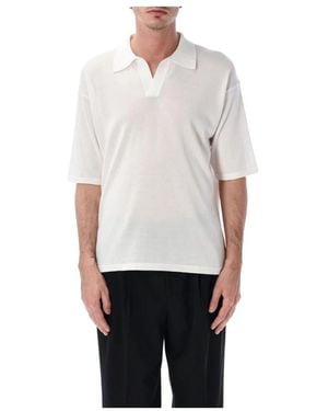 Roberto Collina V-Hals Gebreide Polo - Grijs