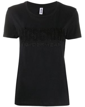 Moschino Tops ,Zwart ,555 Shirt Nera Logo T/T