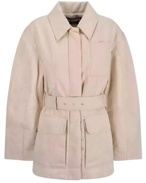 Jacquemus Oversized Jacke Mit Breitem Gürtel - Natur