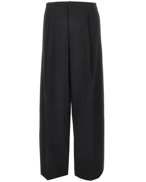 Alberta Ferretti Broeken ,Zwart ,Wide Leg Pleated Pants