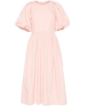 Stine Goya Broderie-Anglaise Puff-Sleeve Dress - Pink