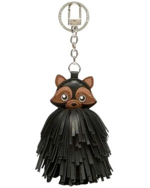 Weekend by Maxmara Accessoires ,Zwart ,Leer Gigante Raccoon Sleutelhanger
