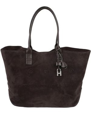 Hogan Tassen ,Bruin ,Leer Address Tote - Zwart