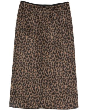 Alysi Rokken ,Bruin ,Tailored Midi Skirt