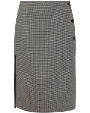 Courreges Oblique Houndstooth Midi Rok - Grijs