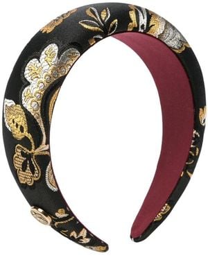Etro Bloemenjacquard Gewatteerde Hoofdband - Zwart
