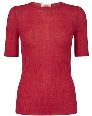 Mos Mosh Roter Rippstrickpullover