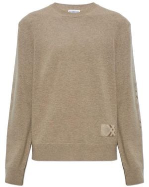Burberry Wollpullover Mit Rundhalsausschnitt - Natur