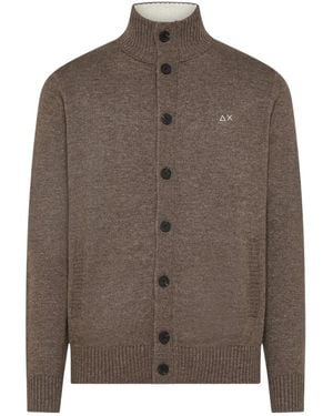 Sun 68 Cardigan Knöpfe Warme Wolle - Braun